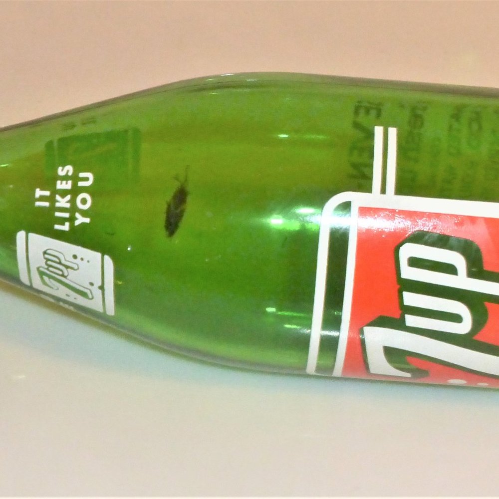 11.5" Vintage 7up Bottle Fresh Up With Seven Up Green Bottle Vintage Soda Bottle